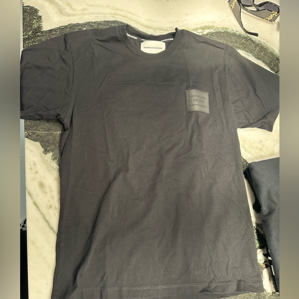 The Kooples X sport side logo black short sleeve T-shirt size small